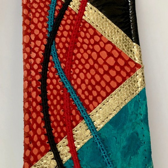 HARD TO FIND MULTI-COLOR LEATHER BELT -DESIGNER main image 8